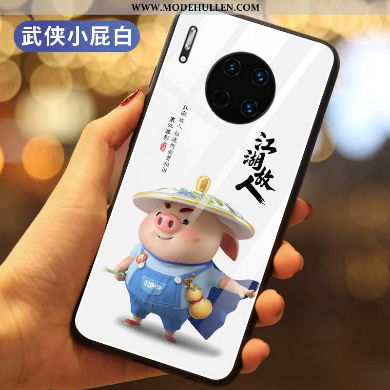 Hülle Huawei Mate 30 Super Dünne Mini Karikatur Case Schutz Anti-sturz Schwarz