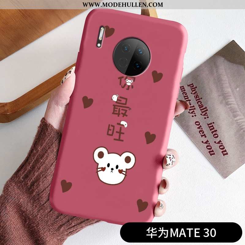 Hülle Huawei Mate 30 Weiche Dünne Mini Nubuck Case Frisch Rote