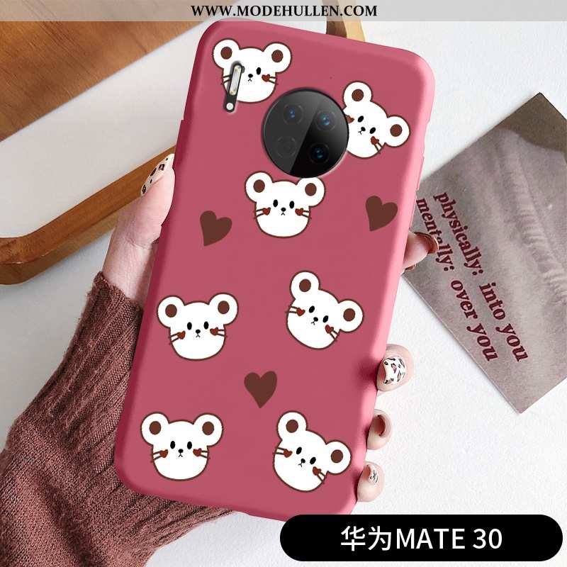 Hülle Huawei Mate 30 Weiche Dünne Mini Nubuck Case Frisch Rote