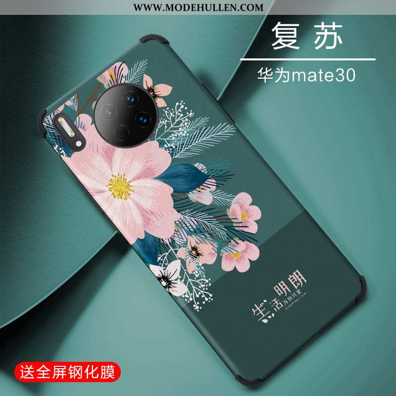 Hülle Huawei Mate 30 Weiche Dünne Seide Blau Case Einfach Leichtgewicht