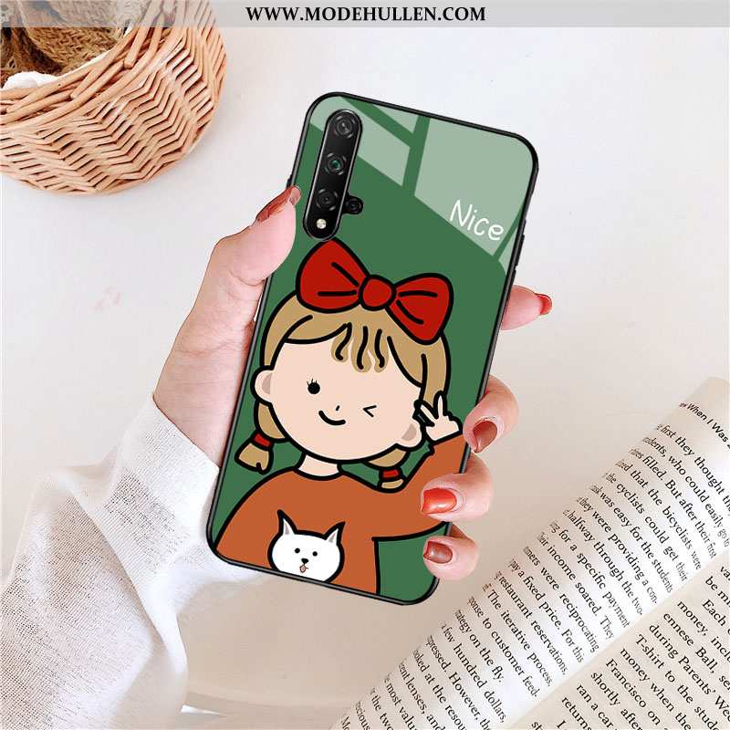 Hülle Huawei Nova 5t Karikatur Trend Handy Persönlichkeit Grün Einfassung Rosa