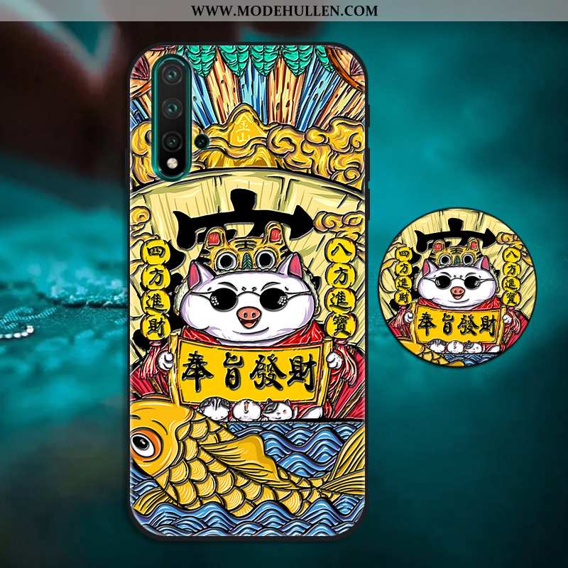 Hülle Huawei Nova 5t Kreativ Trend Chinesische Art Halterung Silikon Case Weiche Bunte