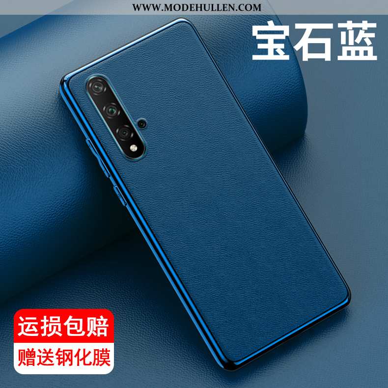 Hülle Huawei Nova 5t Leder Muster Case Schutz Überzug Orange