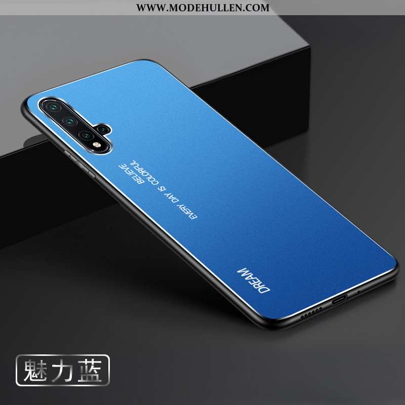 Hülle Huawei Nova 5t Metall Nubuck Silber Handy Case