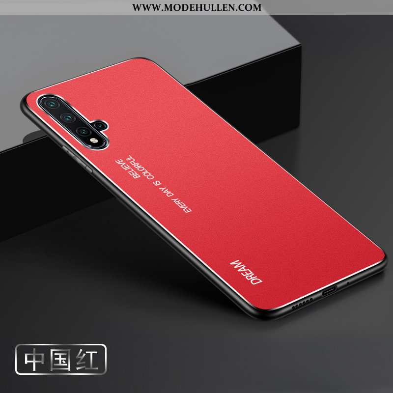 Hülle Huawei Nova 5t Metall Nubuck Silber Handy Case