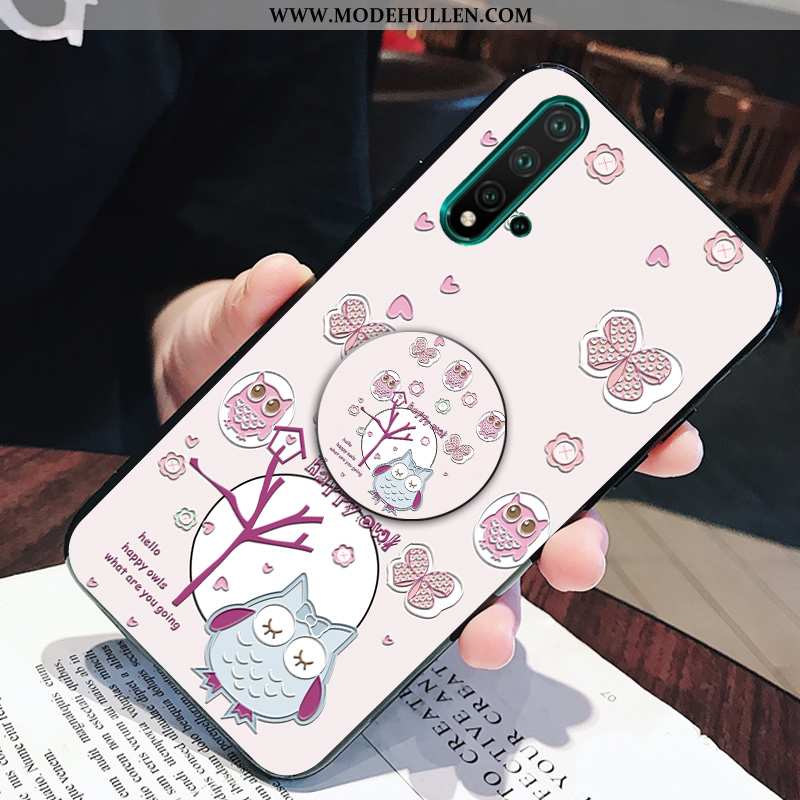 Hülle Huawei Nova 5t Persönlichkeit Kreativ Weiche Handbemalte Rosa Handy Karikatur