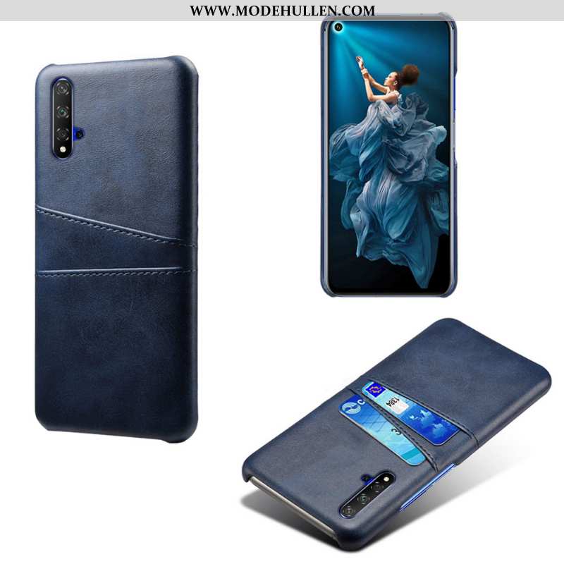 Hülle Huawei Nova 5t Schutz Leder Qualität Handy Grün Karte Case