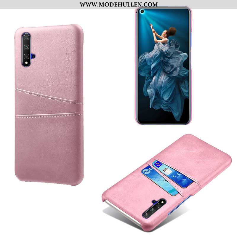 Hülle Huawei Nova 5t Schutz Leder Qualität Handy Grün Karte Case