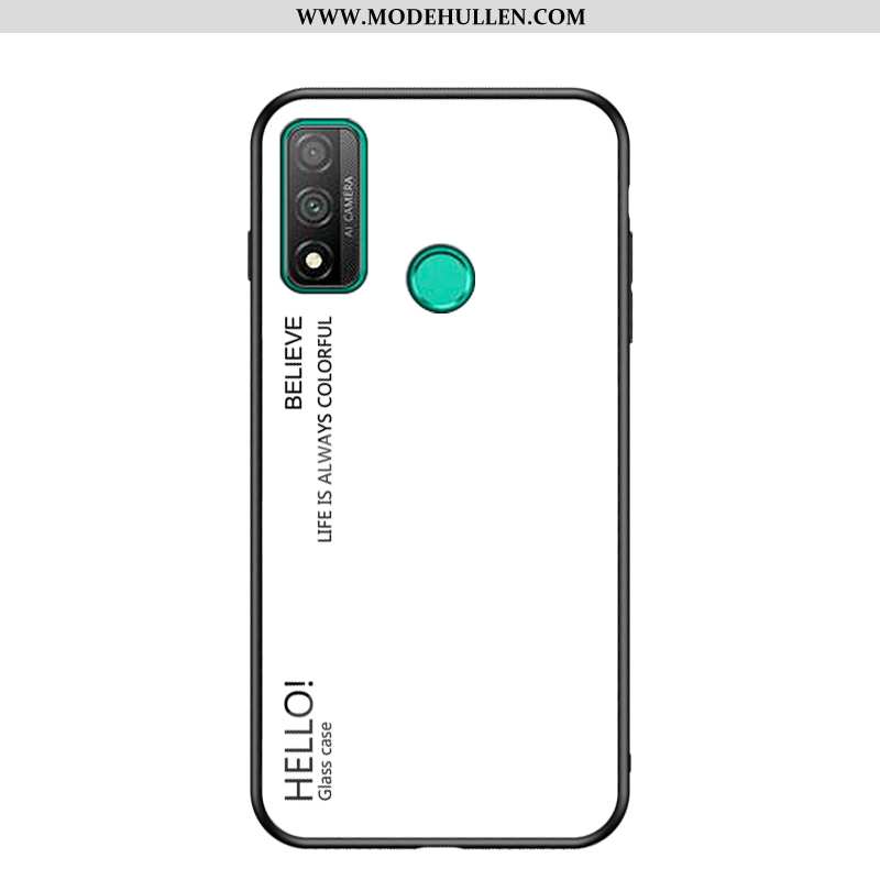 Hülle Huawei P Smart 2020 Glas Weiche Schutz Handy Explosionsgeschützt Case Rot Rote