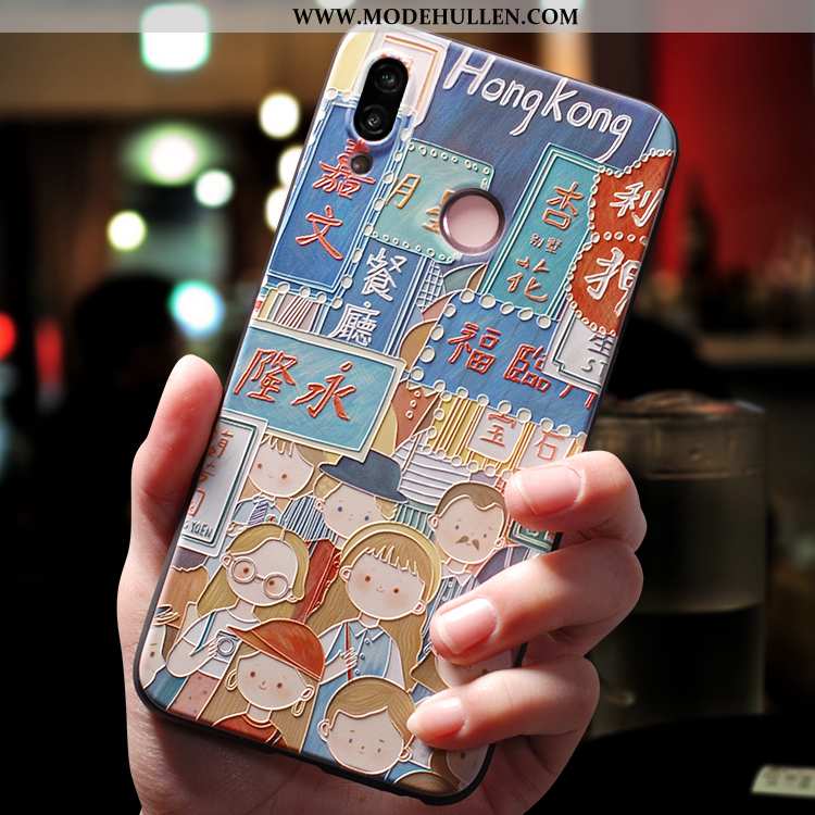 Hülle Huawei P Smart 2020 Karikatur Nette Hängende Verzierungen Handy Weiche Silikon Kreativ Beige