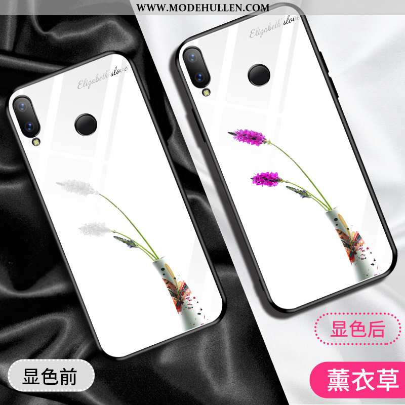 Hülle Huawei P Smart 2020 Nette Glas Chinesische Art Pu Elegant Lila Netto Rot Weiße