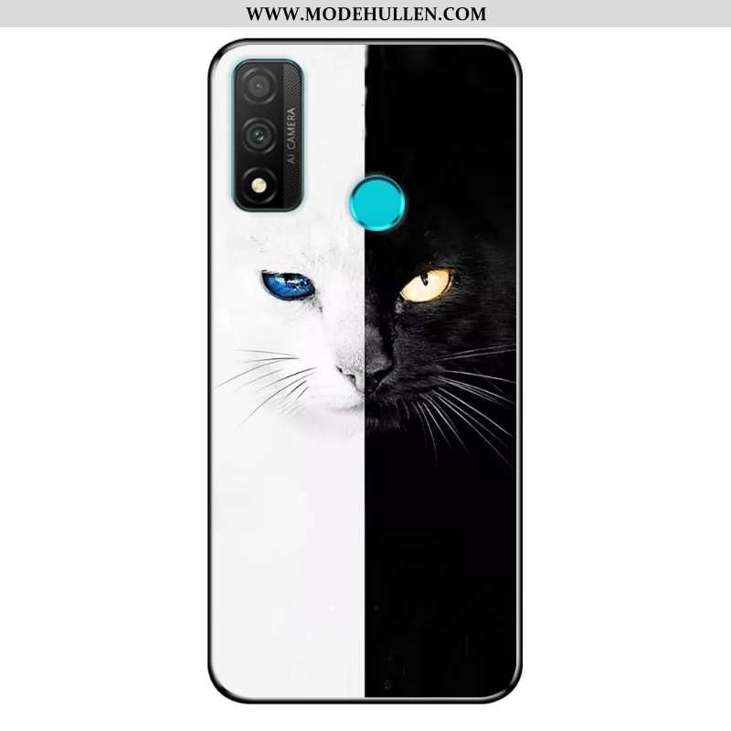 Hülle Huawei P Smart 2020 Nubuck Karikatur Weiche Anti-sturz Blau Case Schutz