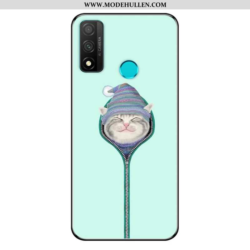 Hülle Huawei P Smart 2020 Nubuck Karikatur Weiche Anti-sturz Blau Case Schutz