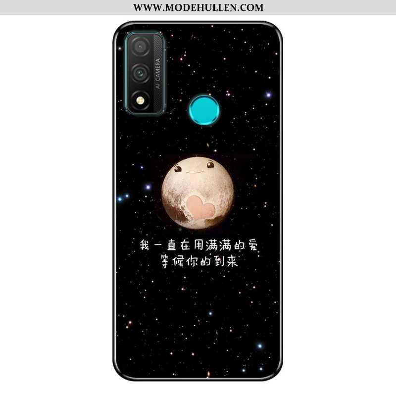 Hülle Huawei P Smart 2020 Nubuck Karikatur Weiche Anti-sturz Blau Case Schutz