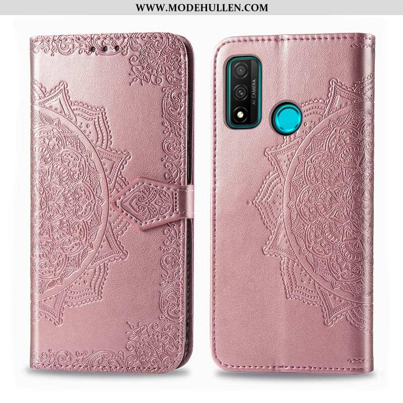Hülle Huawei P Smart 2020 Prägung Lederhülle Clamshell Handy Anti-sturz Grau