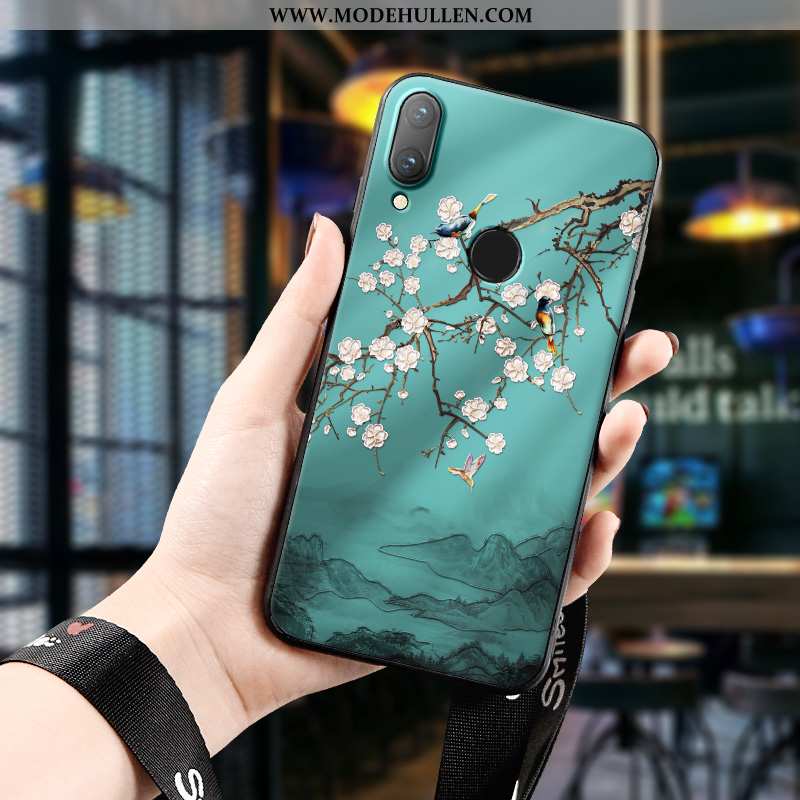 Hülle Huawei P Smart 2020 Prägung Trend Marke Silikon Blau Kunst Case