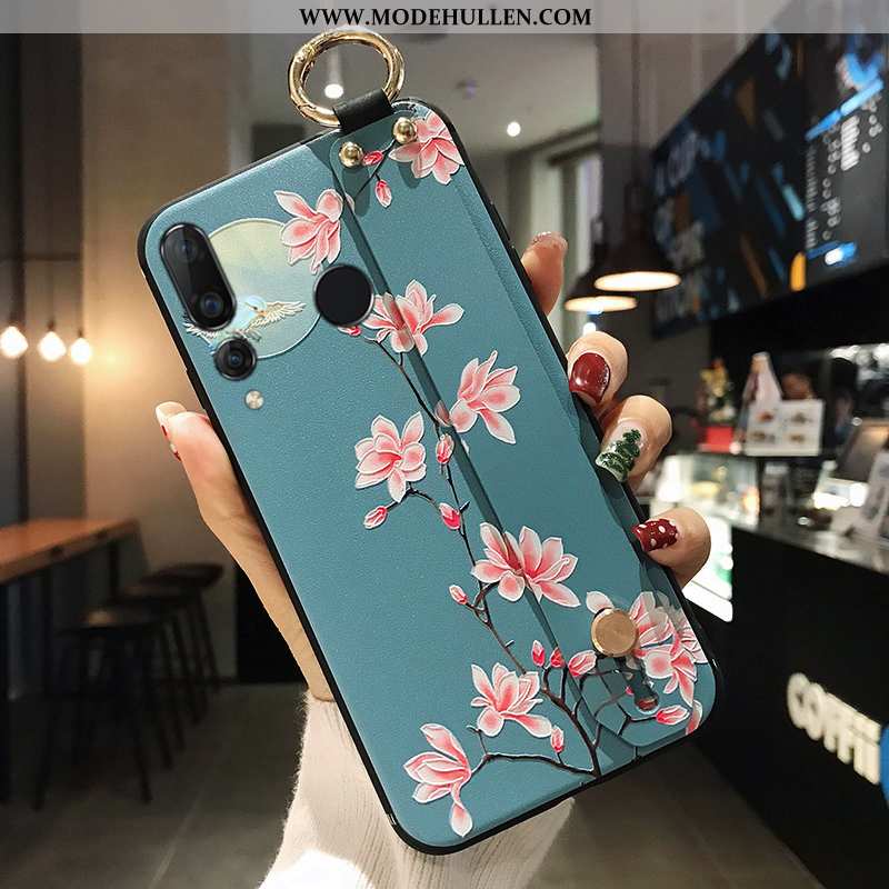 Hülle Huawei P Smart+ 2020 Schutz Handy Monat Blumen Blau Case