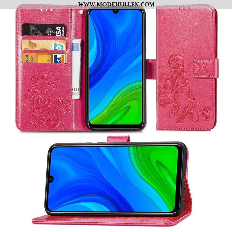 Hülle Huawei P Smart 2020 Schutz Lederhülle Clamshell Handy Case Rosa