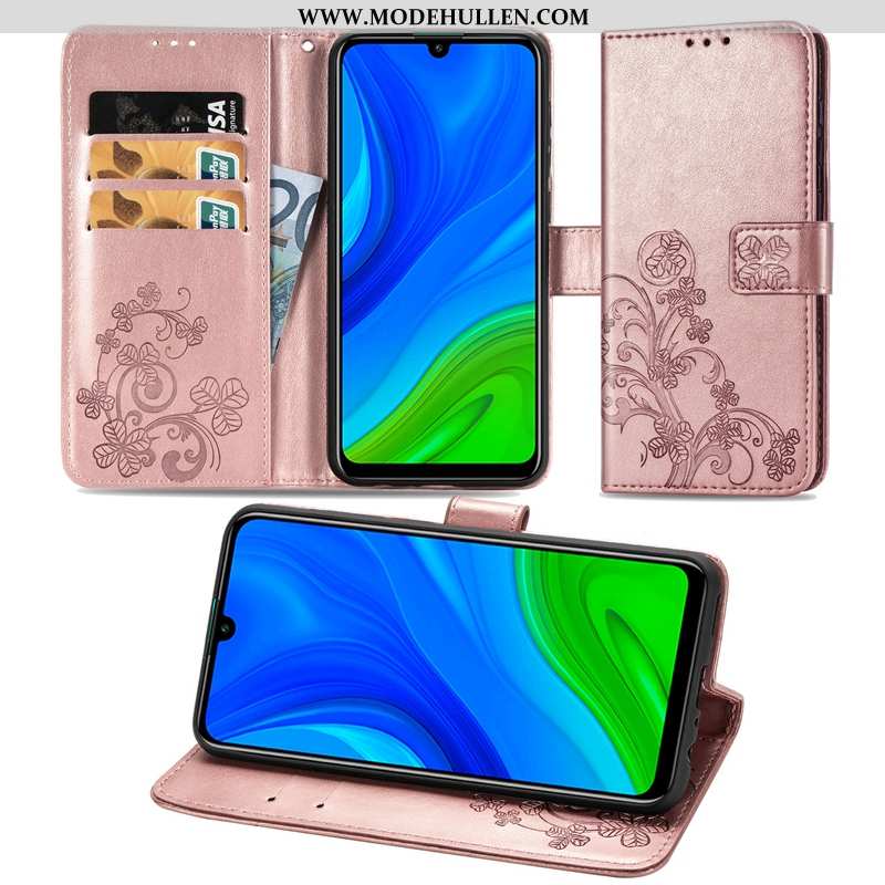 Hülle Huawei P Smart 2020 Schutz Lederhülle Clamshell Handy Case Rosa