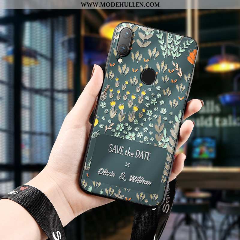 Hülle Huawei P Smart 2020 Schutz Nubuck Alles Inklusive Dreidimensional Blumen Trend Anti-sturz Grün