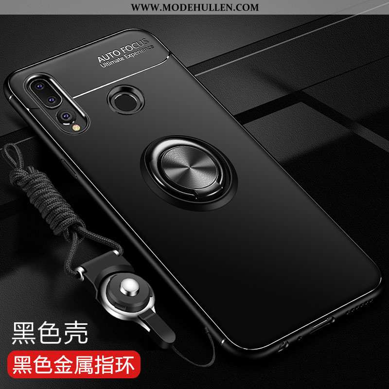 Hülle Huawei P Smart+ 2020 Schutz Nubuck Schwarz Case Handy Silikon