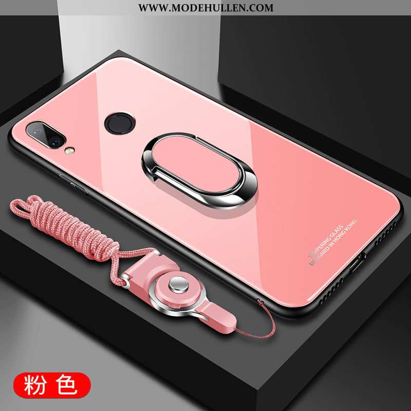 Hülle Huawei P Smart+ Glas Trend Schutz Handy Weiche Schwer Case Rote