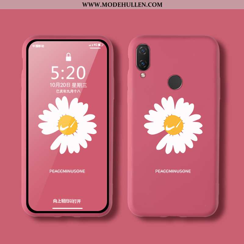 Hülle Huawei P Smart+ Schutz Weiche Wind Chrysanthemes Silikon Handy Licht Grün