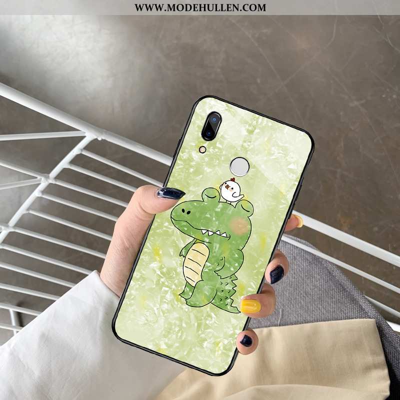 Hülle Huawei P Smart+ Silikon Glas Neu Kreativ Karikatur Super Persönlichkeit Grün