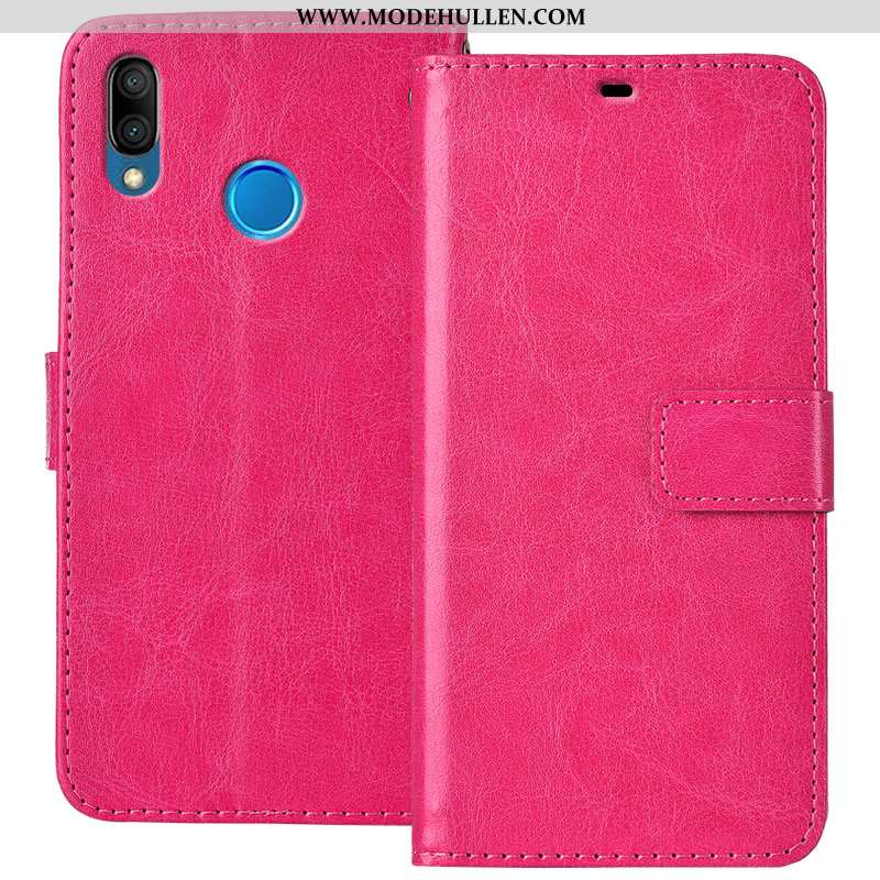 Hülle Huawei P20 Lite Schutz Lederhülle Folio Weiche Handy Case Braun