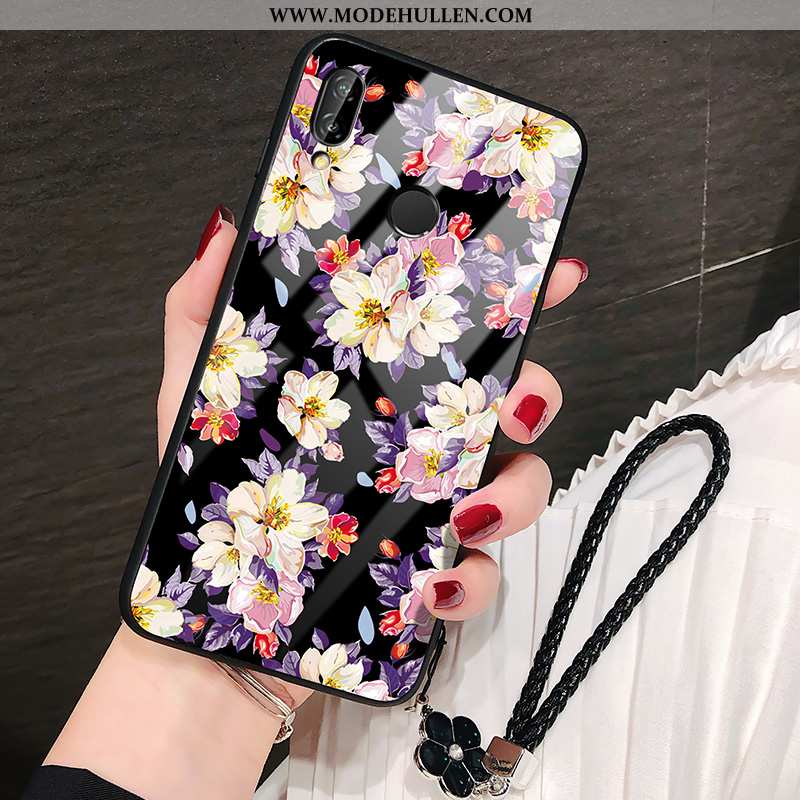 Hülle Huawei P20 Lite Silikon Glas Anti-sturz Trend Handy Case Sonnenblume Schwarz