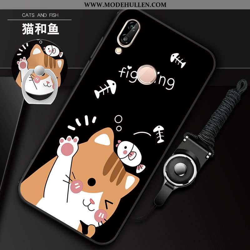 Hülle Huawei P20 Lite Weiche Schutz Rosa Handy Hängende Verzierungen Halterung