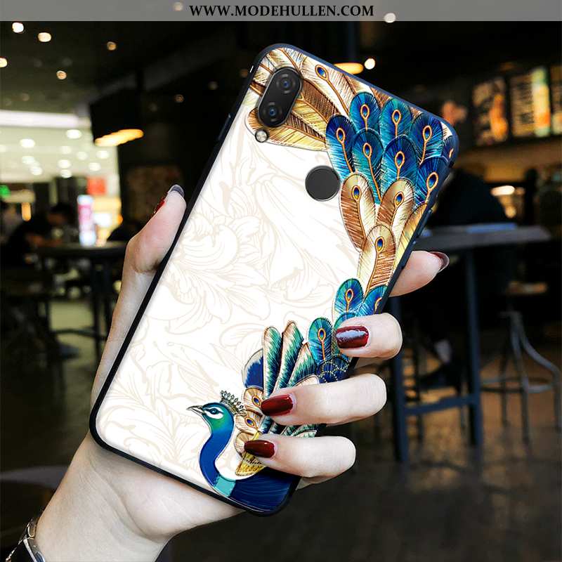 Hülle Huawei P20 Lite Weiche Silikon Schutz Case Blau Chinesische Art Retro