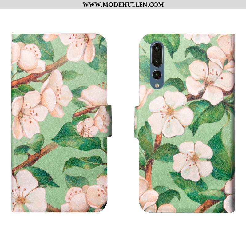 Hülle Huawei P20 Pro Luxus Blumen Weiche Handy Grün Anti-sturz