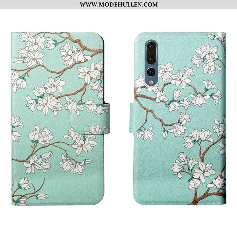 Hülle Huawei P20 Pro Luxus Blumen Weiche Handy Grün Anti-sturz