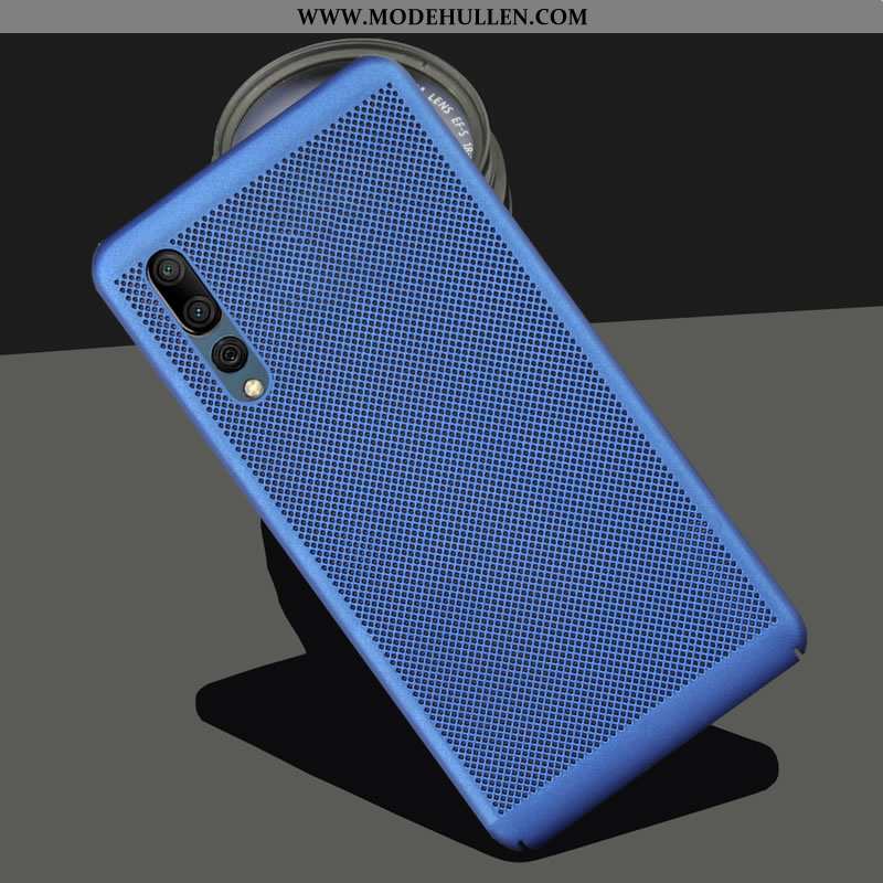Hülle Huawei P20 Pro Nubuck Schutz Atmungsaktiv Mesh Case Handy Blau