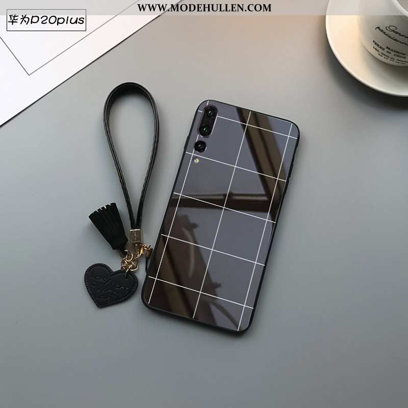 Hülle Huawei P20 Pro Schutz Glas Case Kreativ Muster Geometrie Schwarz