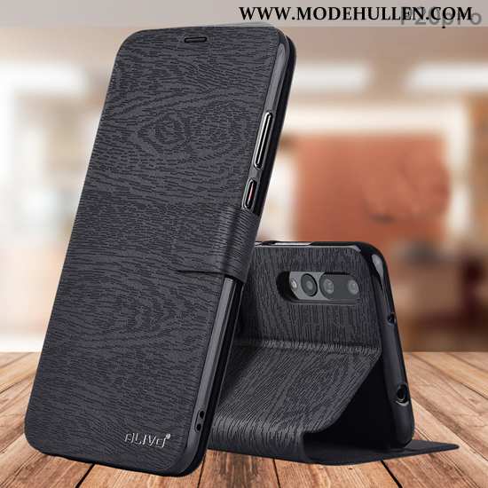 Hülle Huawei P20 Pro Schutz Lederhülle Handy Folio Anti-sturz Braun Silikon