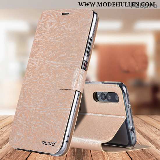 Hülle Huawei P20 Pro Schutz Lederhülle Handy Folio Anti-sturz Braun Silikon