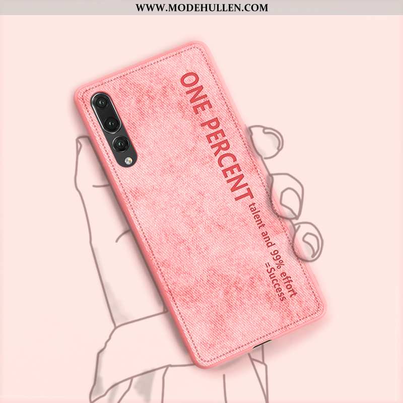 Hülle Huawei P20 Pro Schutz Lederhülle Stoff Handy Original Neu Rosa