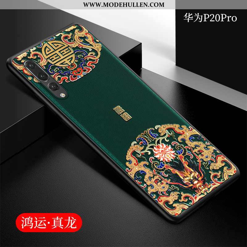 Hülle Huawei P20 Pro Trend Silikon Case Blau Handy Chinesische Art