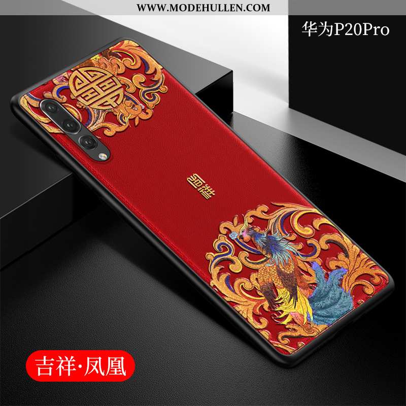 Hülle Huawei P20 Pro Trend Silikon Case Blau Handy Chinesische Art