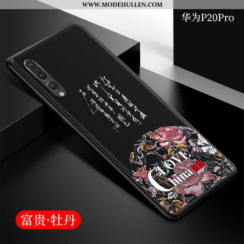 Hülle Huawei P20 Pro Trend Silikon Case Blau Handy Chinesische Art