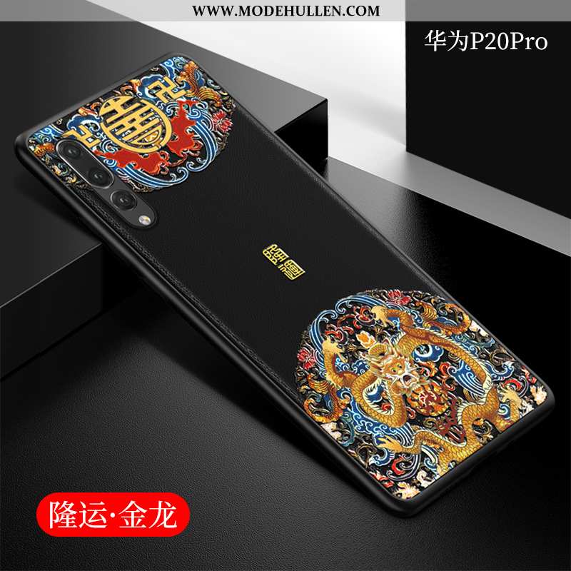 Hülle Huawei P20 Pro Trend Silikon Case Blau Handy Chinesische Art