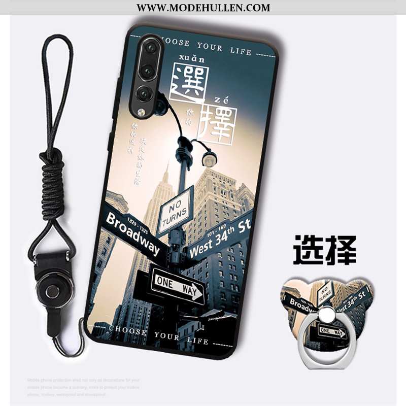 Hülle Huawei P20 Pro Trend Weiche Anti-sturz Einfassung Karikatur Hängende Verzierungen Lila