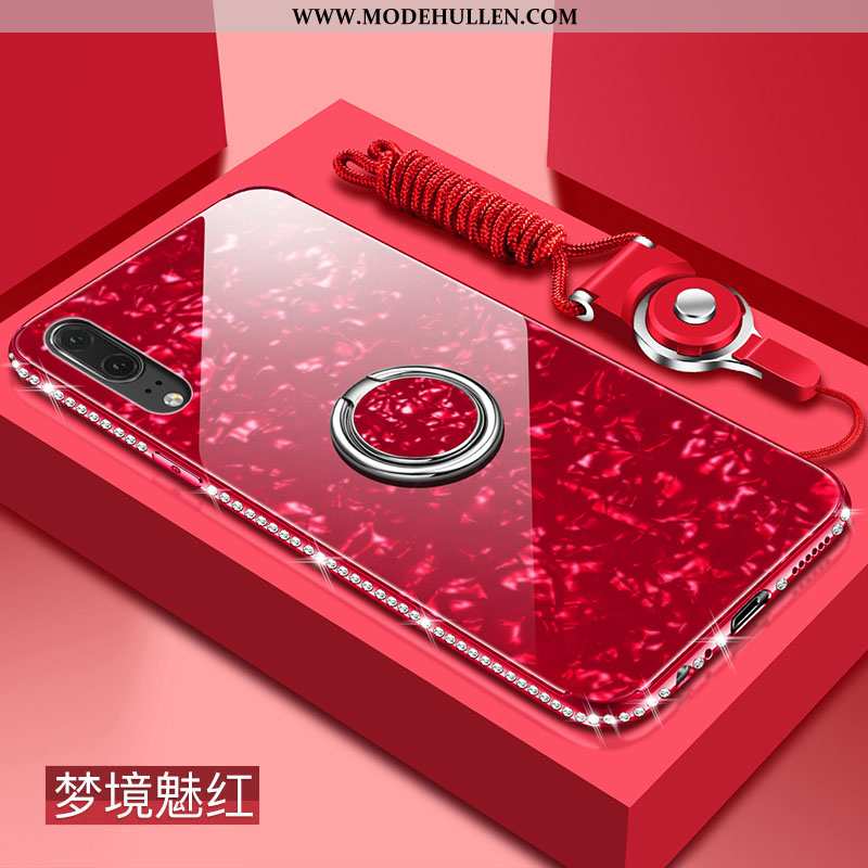 Hülle Huawei P20 Schutz Glas Rosa Netto Rot Handy Trend