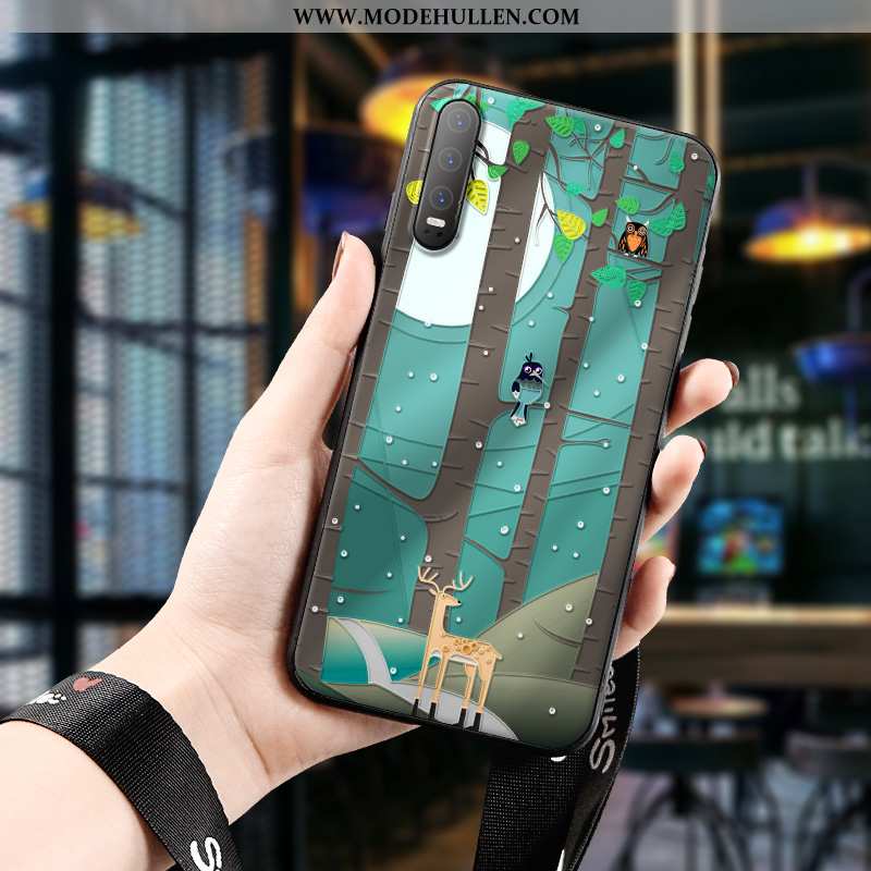 Hülle Huawei P30 Karikatur Nette Prägung Kreativ Nubuck Blau