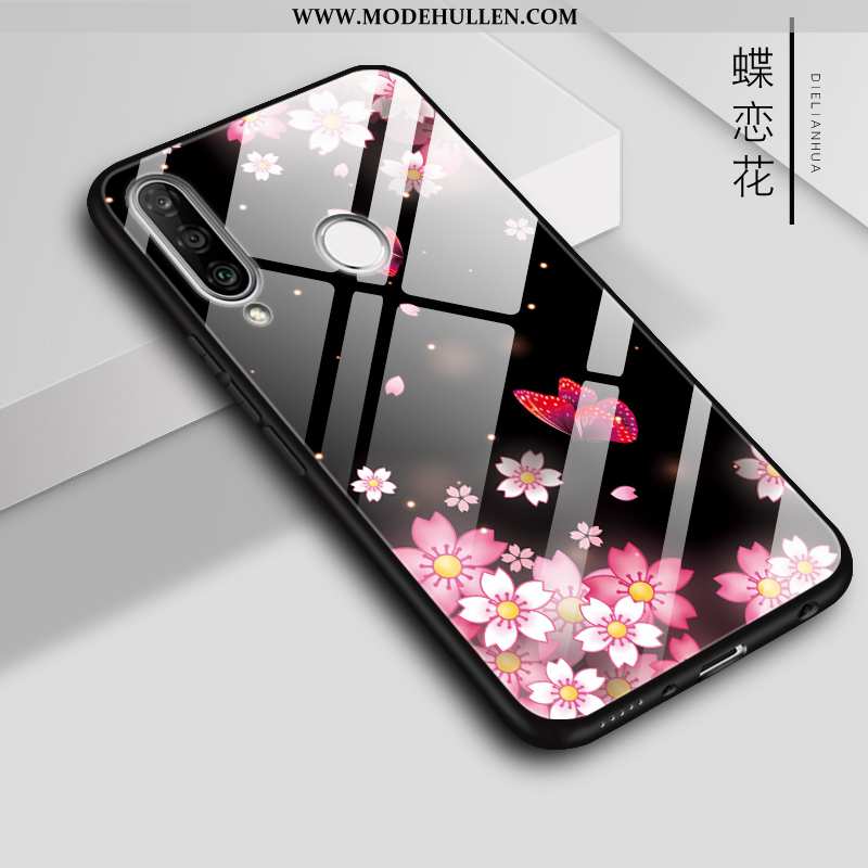 Hülle Huawei P30 Lite Glas Handy Brilliant Case Farbe Weiß Weiße