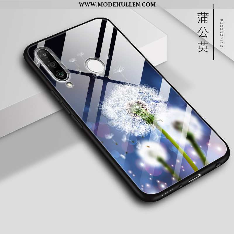 Hülle Huawei P30 Lite Glas Handy Brilliant Case Farbe Weiß Weiße