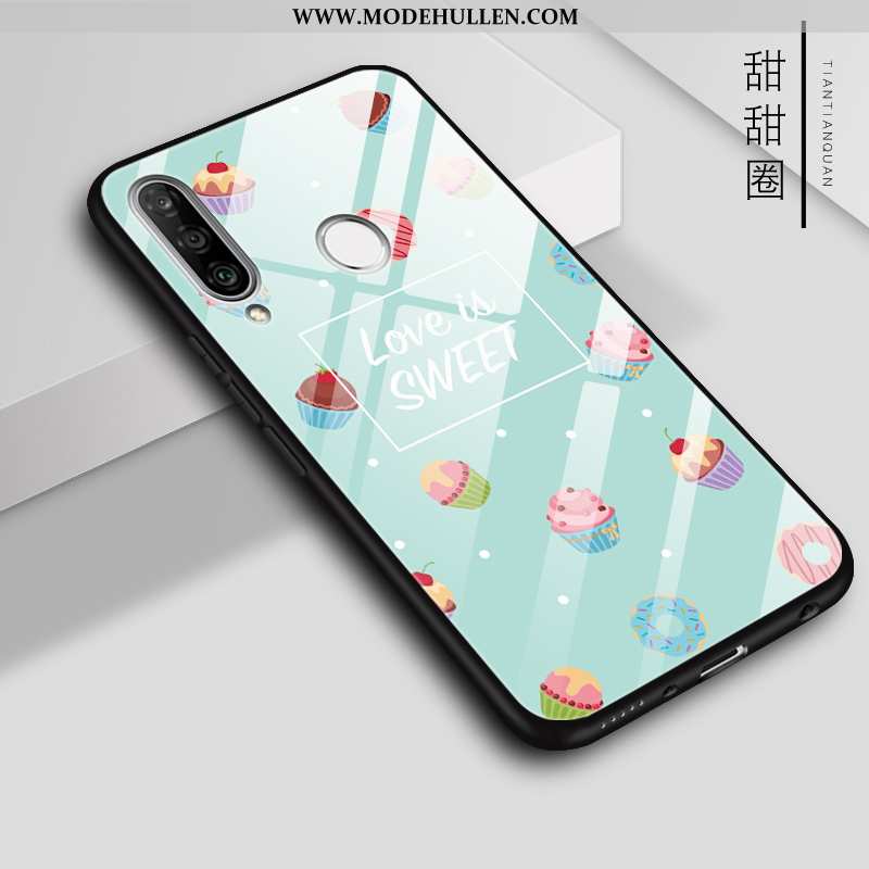 Hülle Huawei P30 Lite Glas Handy Brilliant Case Farbe Weiß Weiße