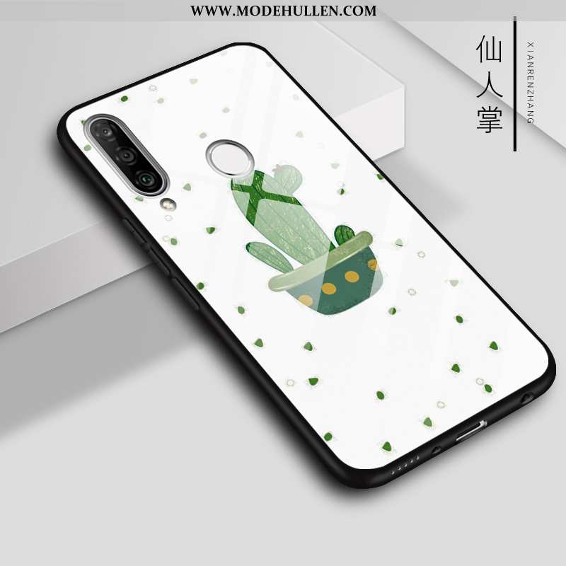 Hülle Huawei P30 Lite Glas Handy Brilliant Case Farbe Weiß Weiße